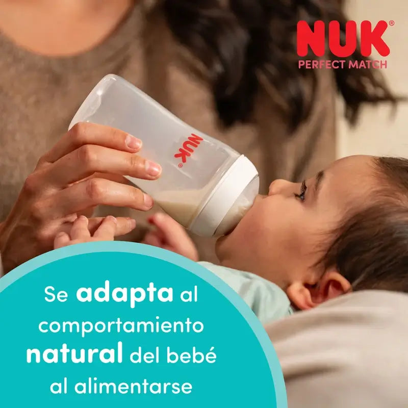 NUK Perfect Match Babyflasche 360 ml, Sauger XL, ab 6 Monaten, Mono