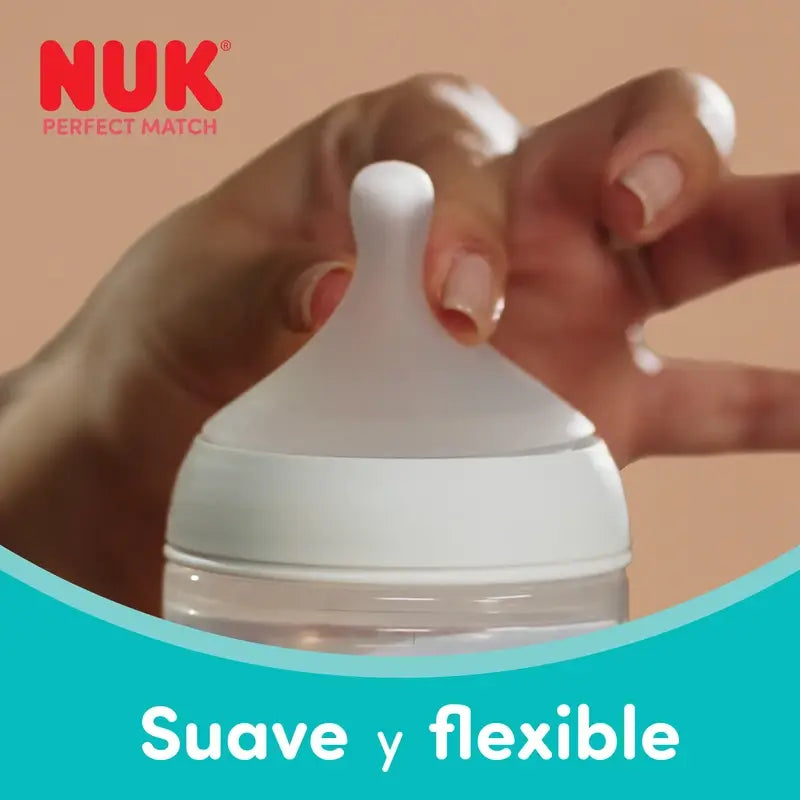 NUK Perfect Match Babyflasche 360 ml, Sauger XL, ab 6 Monaten, Mono