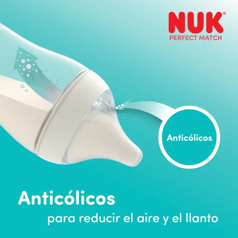 NUK Perfect Match Babyflasche 360 ml, Sauger XL, ab 6 Monaten, Mono
