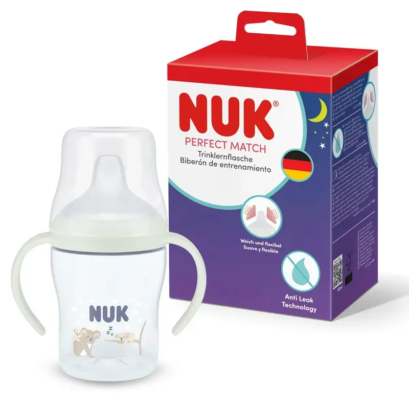 NUK Perfect Match Lernflasche 150 ml ab 6 Monaten Nacht Koala Blau