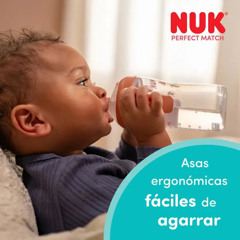 NUK Perfect Match Lernflasche 150 ml ab 6 Monaten Mickey Mouse Grau