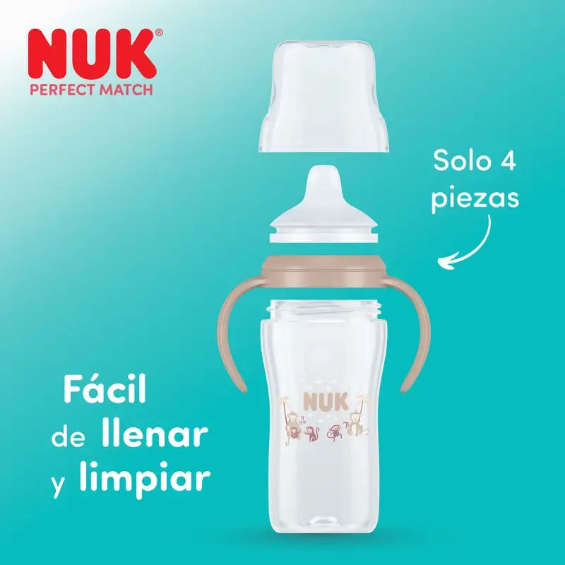 NUK Perfect Match Lernflasche 150 ml ab 6 Monaten Mickey Mouse Grau