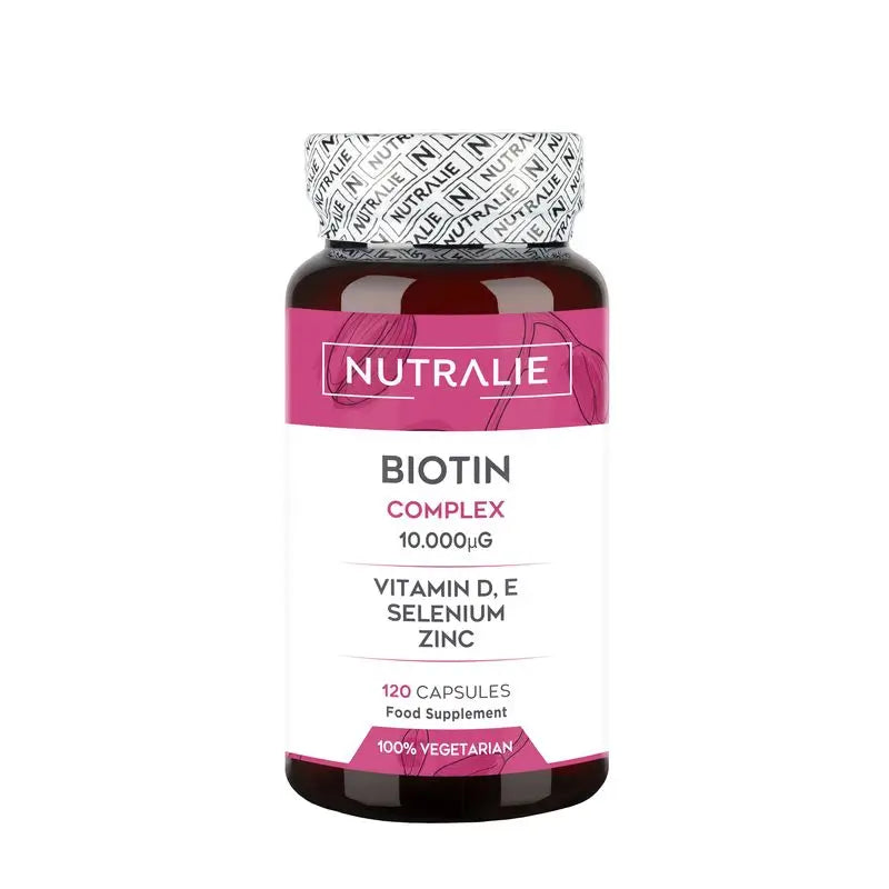 Nutralie Biotin mit Vit D & E 10000Mcg Haare, Haut, Nägel , 120 Kapseln