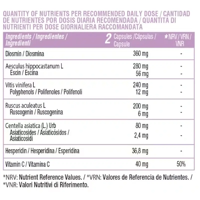 Nutralie Kreislaufkomplex mit Diosmin + Hesperidin, 60 Kapseln