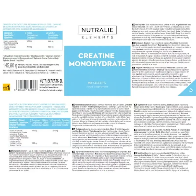 Nutralie Kreatin Monohydrat 6000Mg, 90 Tabletten
