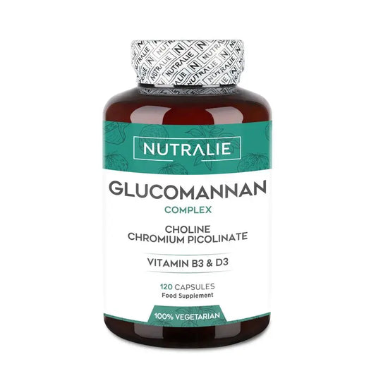 Nutralie Glucomannan mit Cholin + B3 + D3 Gewichtsverlust, 120 Kapseln