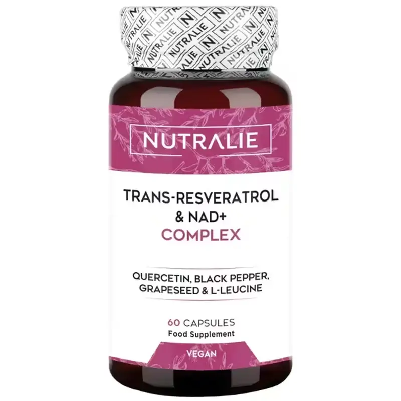 Nutralie Trans Resveratrol & Nad+-Komplex mit Quercetin + Piperin, 60 Kapseln