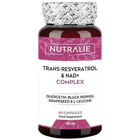 Nutralie Trans Resveratrol & Nad+-Komplex mit Quercetin + Piperin, 60 Kapseln