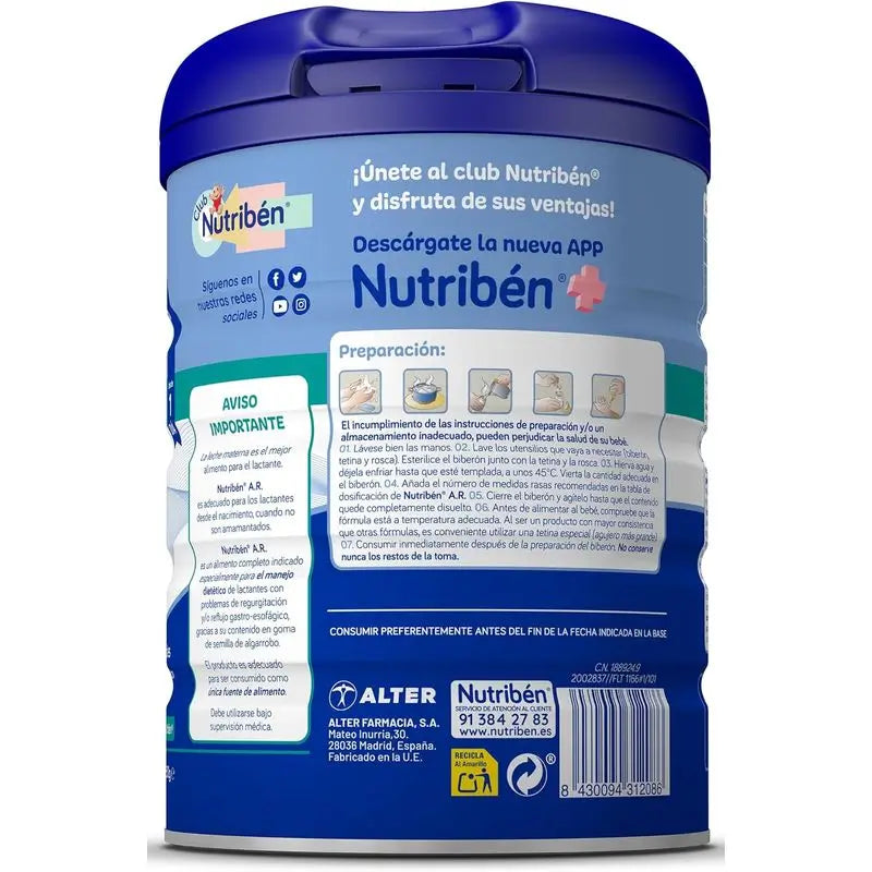 Nutribén AR Anti-Reflux und Anti-Regurgitation-Milch 800 g