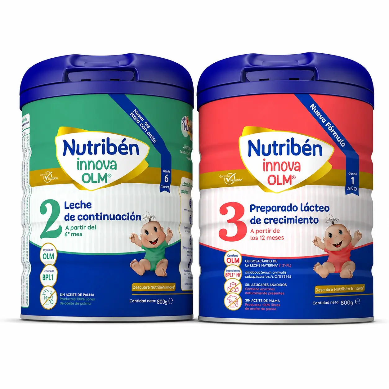 Nutriben Innova 2 Folgemilch, 800 g + Nutriben Innova 3 Wachstumsmilch, 800 g, 2er-Pack