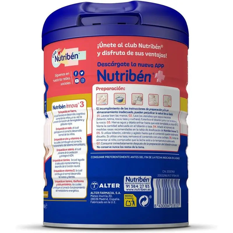 Nutribén Innova 3 Milch für Wachstum, 800 g