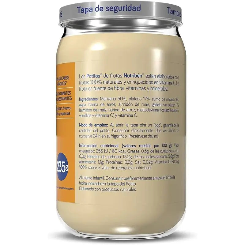 Nutribén Potito Apfel, Orange und Banane mit Keksen, 235 g