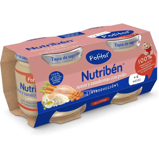 Nutribén Potito De Introducción - Reis & Karotten mit Huhn, 2 x 120 g