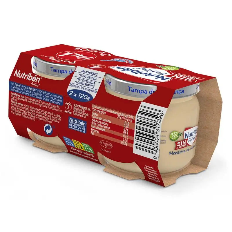 Nutriben Babynahrung Gemüsesuppe mit Pute, 2 x 120 Gramm