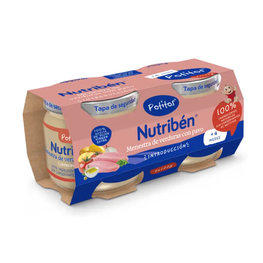 Nutriben Babynahrung Gemüsesuppe mit Pute, 2 x 120 Gramm