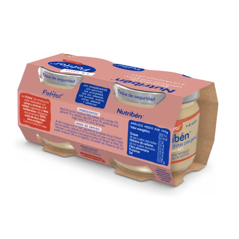 Nutriben Babynahrung Gemüsesuppe mit Pute, 2 x 120 Gramm