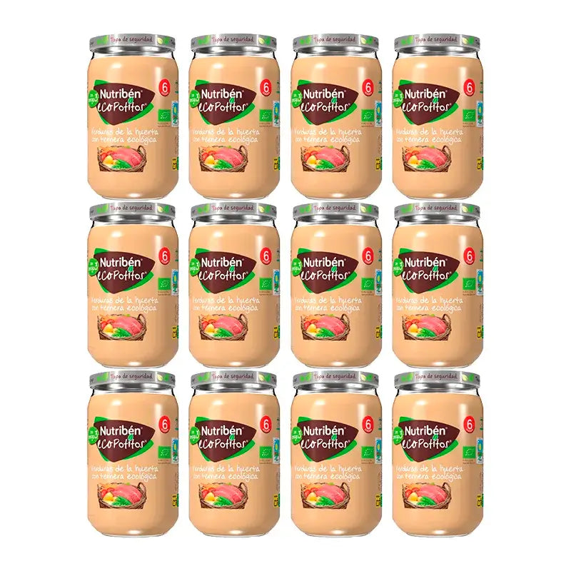Nutriben Potito Eco Gemüsegarten Potito mit Rindfleisch , 12 x 235 Gramm