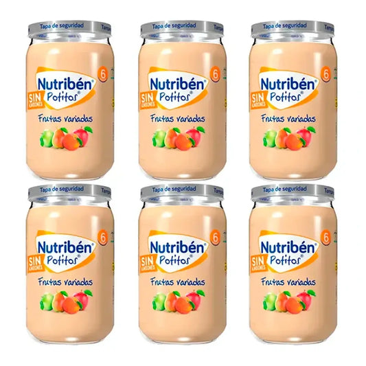 Nutriben Potito Assorted Fruits , 6 x 235 Gramm