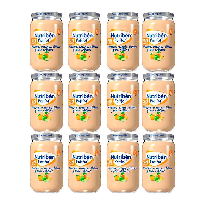Nutriben Potito Apfel, Orange, Banane & Birne Williams, 12 x 235 Gramm