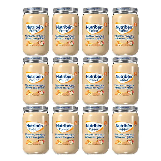 Nutriben Potito Apfel, Orange und Banane mit Keksen, 12 x 235 Gramm