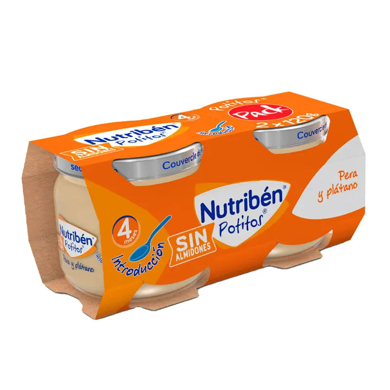 Nutribén Pack Potito Pear and Banana, 2X120 g