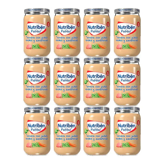 Nutriben Potito Rindfleisch mit grünen Bohnen und Karotten , 12 x 235 Gramm