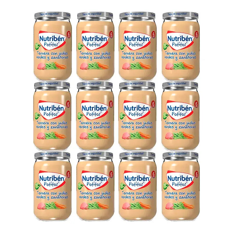 Nutriben Potito Rindfleisch mit grünen Bohnen und Karotten , 12 x 235 Gramm