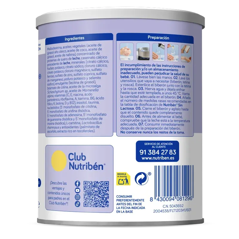 Nutribén Laktosefreie Milch Vorzugsmilch , 400 g