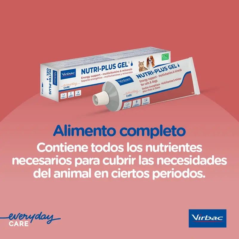 Virbac Nutriplus Gel 120 g, Ergänzungsmittel für Hunde und Katzen