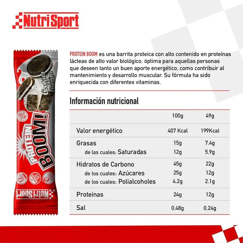 Nutrisport Protein Boom Kekse-Sahne Box, 24 Riegel