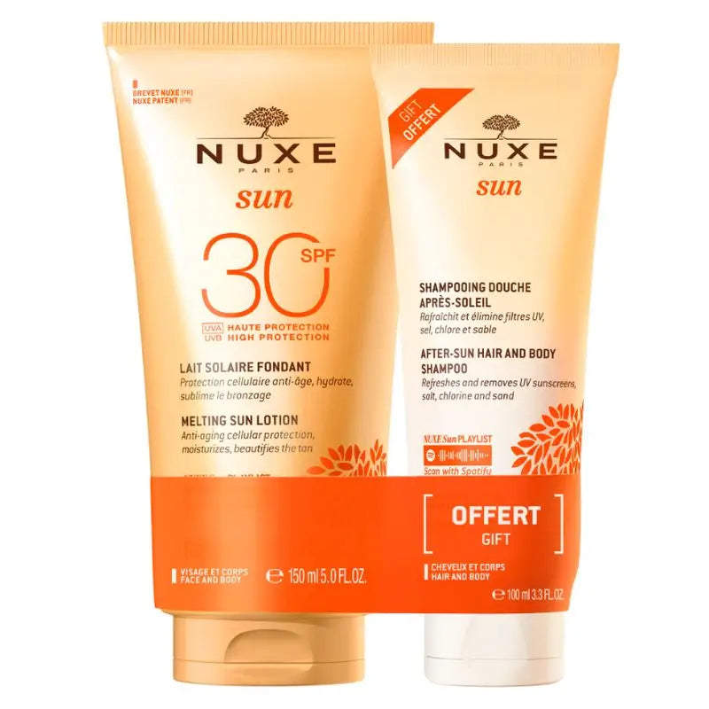 Nuxe Duo Sonnenschutz-Milch Spf30 & After Sun Shampoo & Duschgel