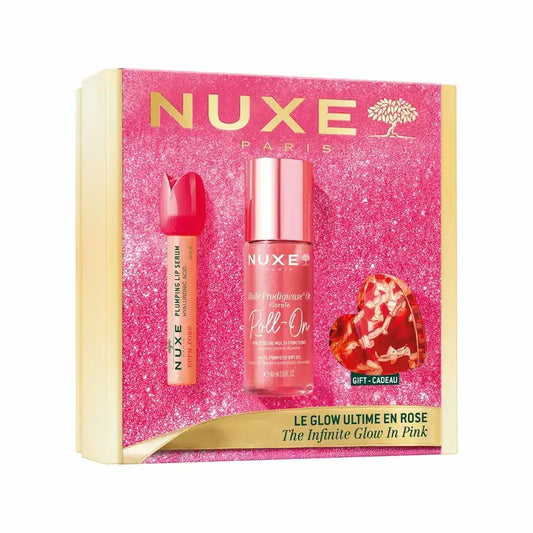 Nuxe Glow Infinito in Rosa – Set für strahlende Haut mit blumigem Duft, 68 ml