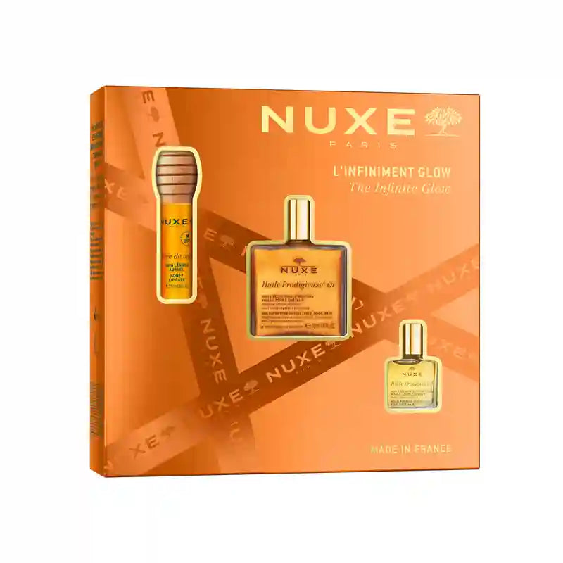 Nuxe Prodigieux Multi-Ranges Geschenk-Box Glow Infinite Huile Prod Or + Reve The Miel Labial + Huile Classic