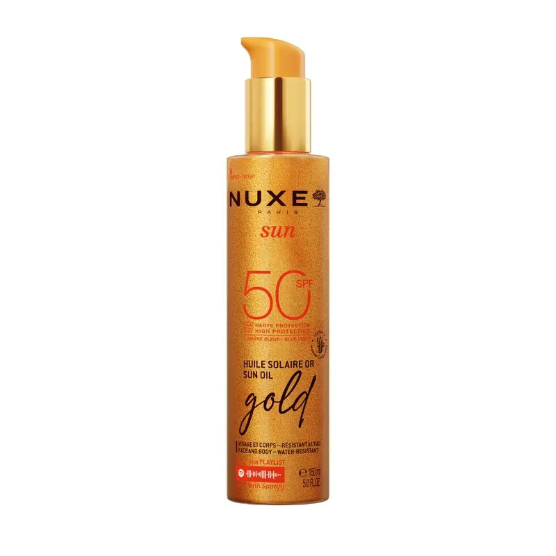 Nuxe Sun Tanning Oil Gold für Gesicht und Körper Spf50, 150 ml