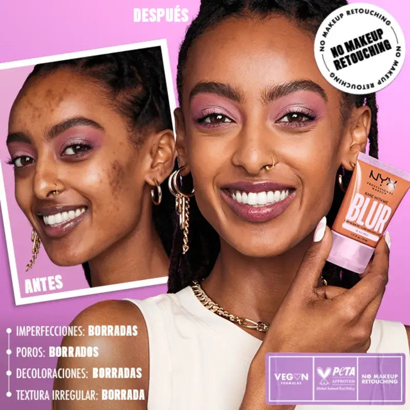 Nyx Bare With Me Blur Matte Finish Foundation Blasser Farbton, 30 ml