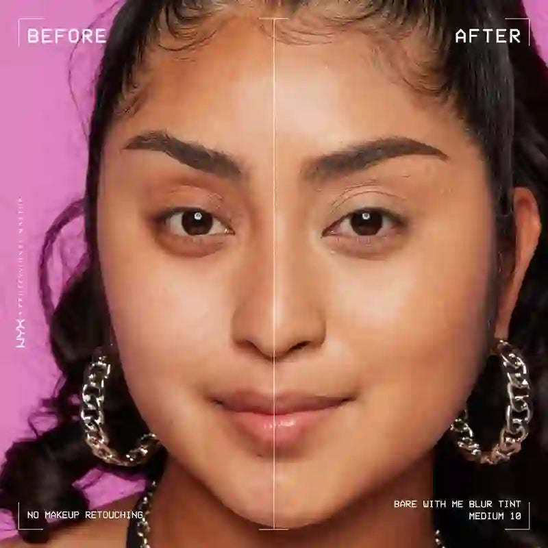 Nyx Bare With Me Blur Skin Tint, verwischende Foundation, mattes Finish, Farbton 10 , 30 ml