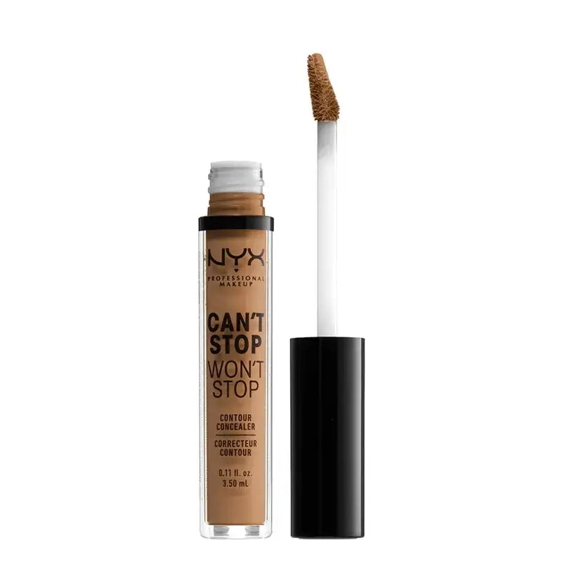 Nyx Can'T Stop Won't Stop, Concealer Shade 12.7 Neutral Tan für dunkle Haut, 3,5 ml