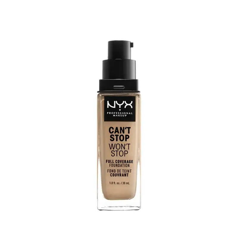 Nyx Can'T Stop Won'T Stop Full Coverage Foundation Grundierung Farbton 7.5 Soft Beige Medium , 30 ml