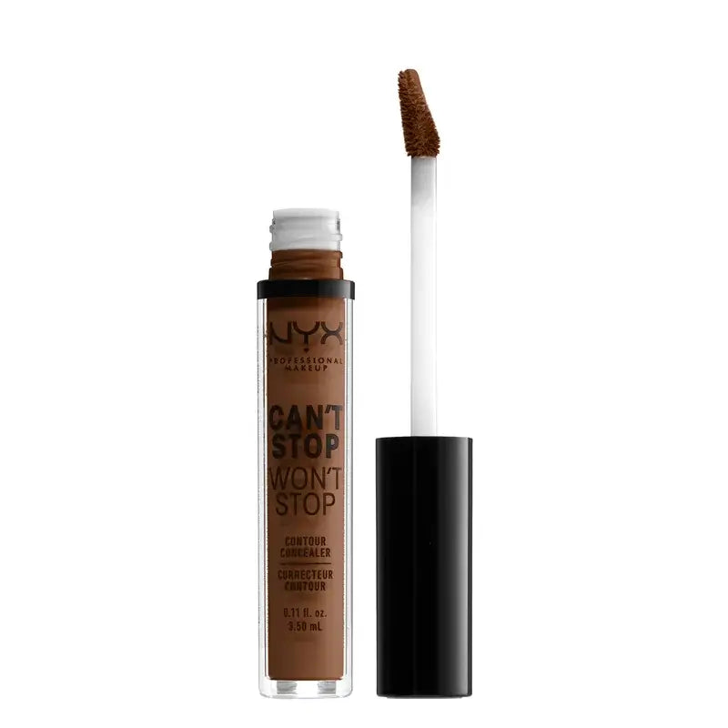 Nyx Noncomedogenic Long Lasting Concealer Can't Stop Won't Stop Shade 19 Mocha Für sehr dunkle Haut , 3,5 ml