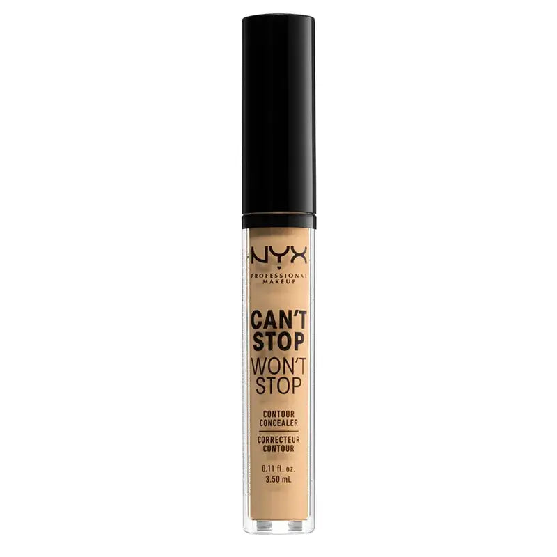 Nyx Noncomedogenic Long Lasting Concealer Can'T Stop Won't Stop Shade 8 True Beige für mittelhelle Haut , 3,5 ml