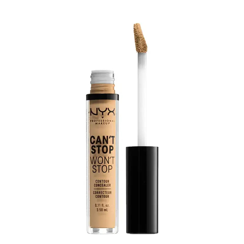 Nyx Noncomedogenic Long Lasting Concealer Can'T Stop Won't Stop Shade 8 True Beige für mittelhelle Haut , 3,5 ml