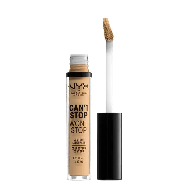 Nyx Noncomedogenic Long Lasting Concealer Can'T Stop Won't Stop Shade 8 True Beige für mittelhelle Haut , 3,5 ml