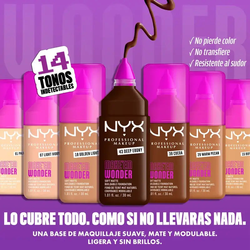 Nyx Cosmetics Make Em Wonder Fdt Licht, 30 ml