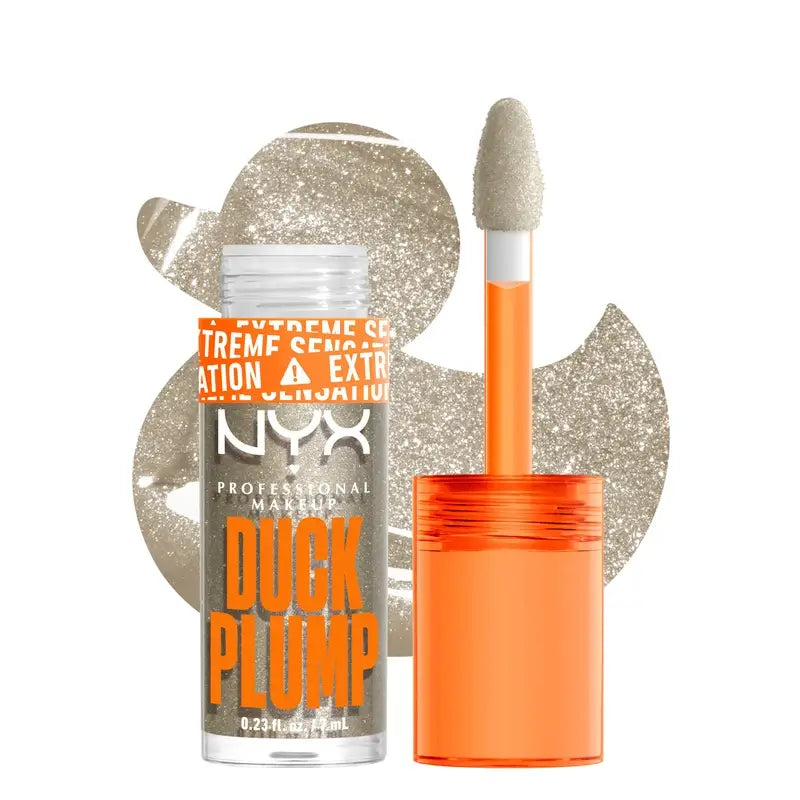 Nyx Duck Plump Hochpigment-Lippenglanz Volumising Gloss Glitter Silver 20 , 7 ml