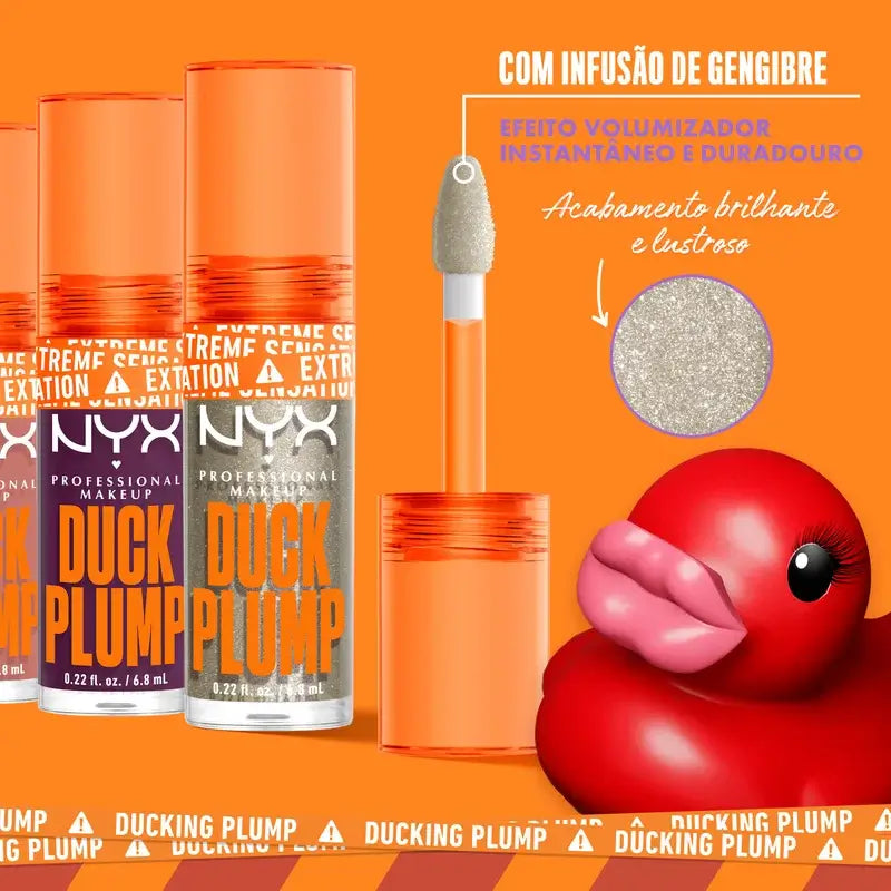 Nyx Duck Plump Hochpigment-Lippenglanz Volumising Gloss Glitter Silver 20 , 7 ml