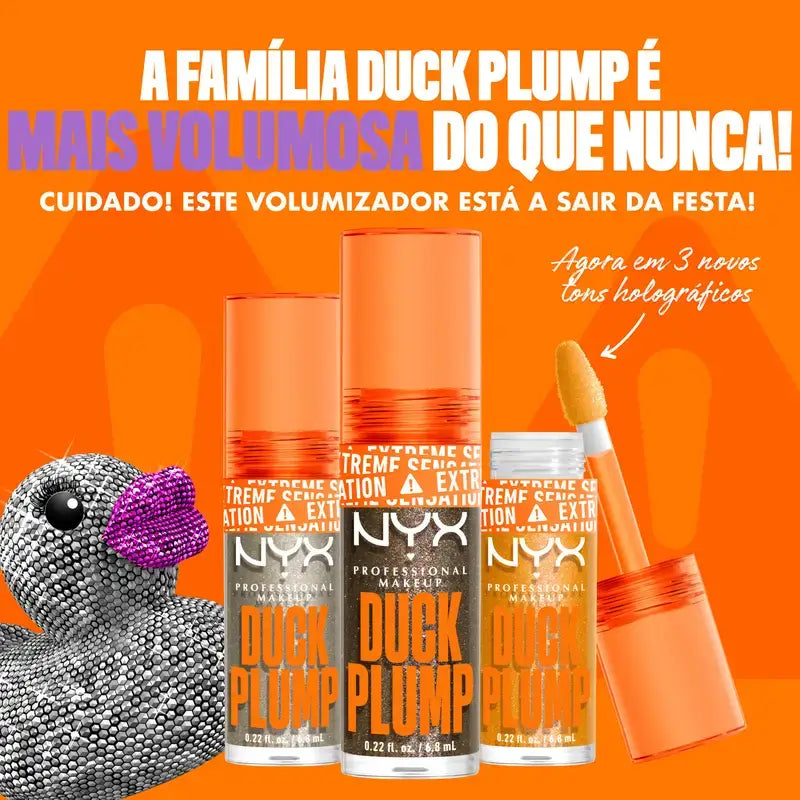 Nyx Duck Plump Hochpigment-Lippenglanz Volumising Gloss Glitter Silver 20 , 7 ml