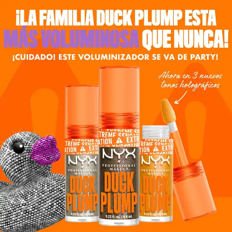 Nyx Duck Plump Hochpigment-Lippenglanz Volumising Gloss Glitter Silver 20 , 7 ml