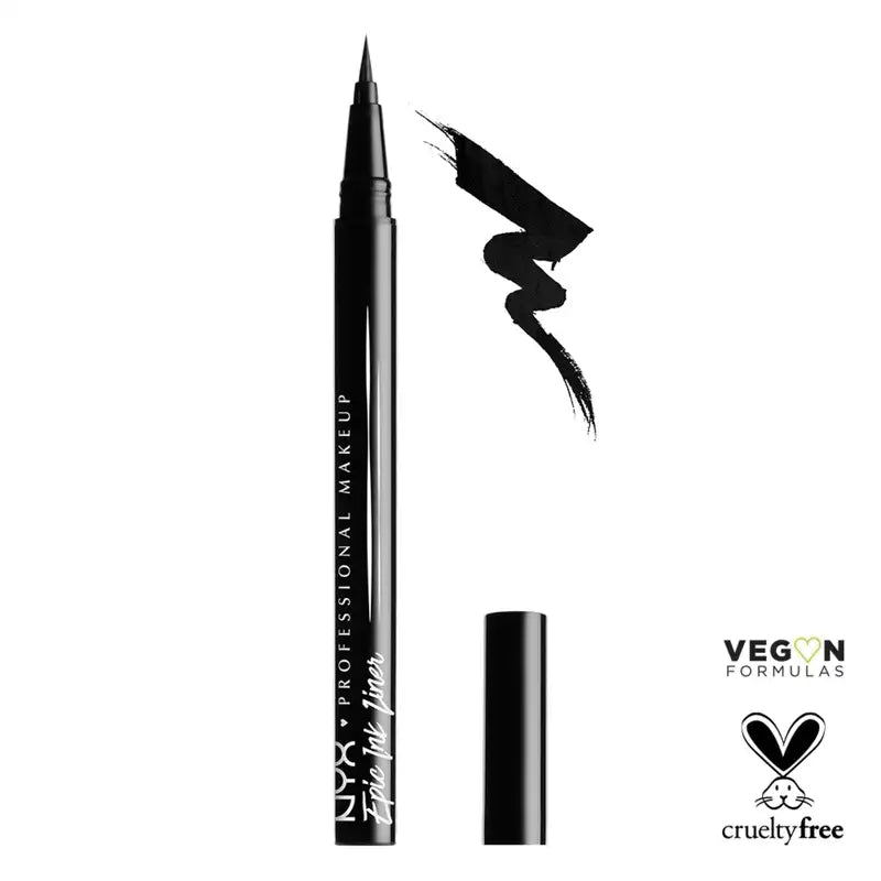 Nyx Eyeliner Waterproof Epic Ink Liner, Pinselspitze, wasserfest, 1 ml