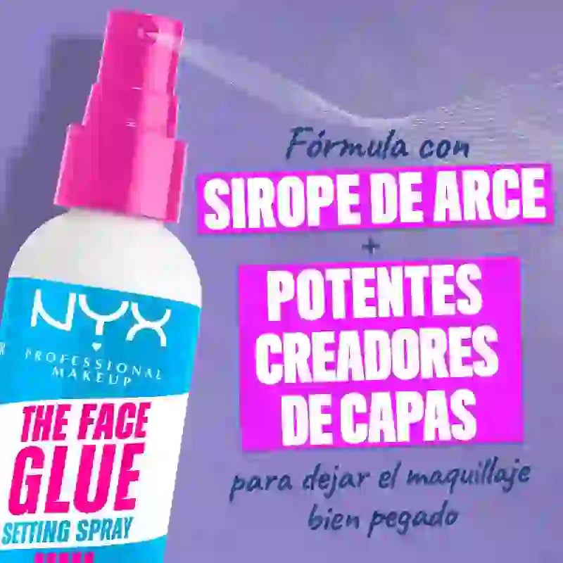 Nyx Face Glue Setting Spray, Langanhaltendes, widerstandsfähiges Setting Spray, 60 ml