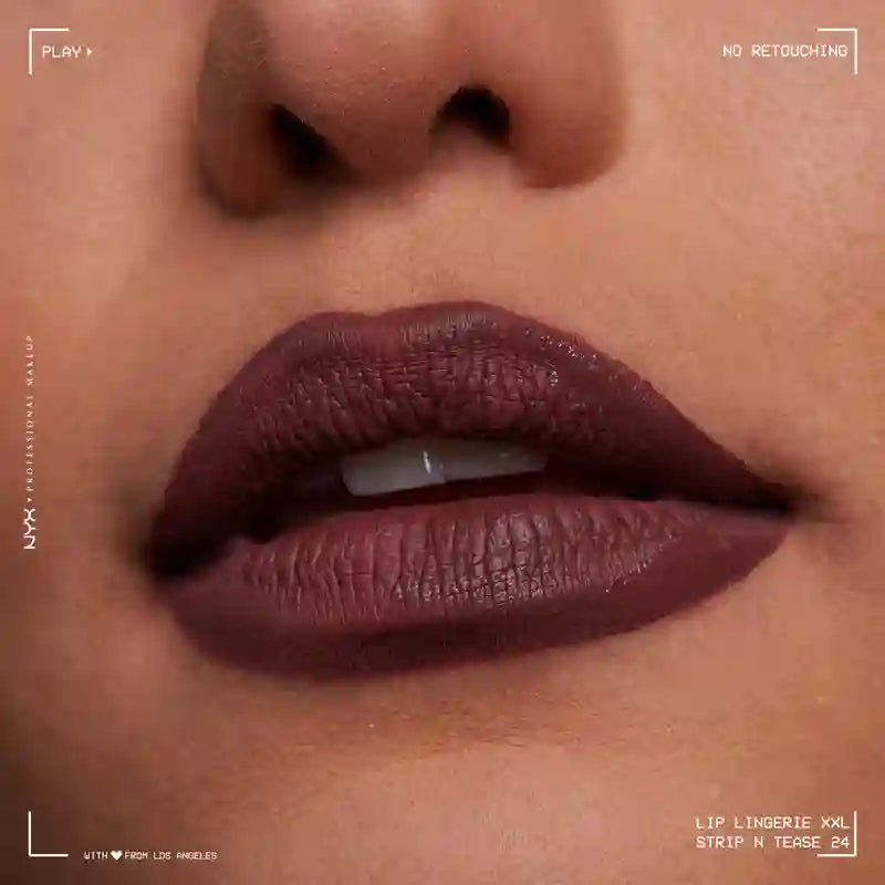 Nyx Liquid Lipstick Lip Lingerei Xxl Long Wear 100% Matte Coverage 16H . Farbton Strip N Tease , 4 ml